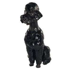 Hutschenreuther Black Poodle Figurine Sitting Hans Achtziger Germany Vintage
